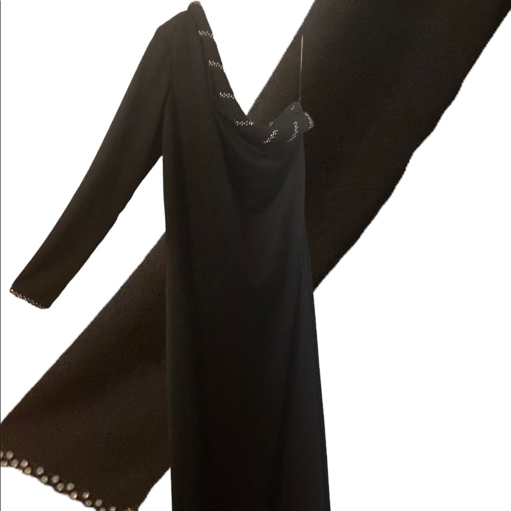 Black Vintage One-shoulder Formal Party Dress